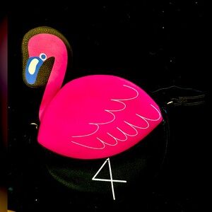 Betsy Johnson flamingo coin purse, wristlet new without tags